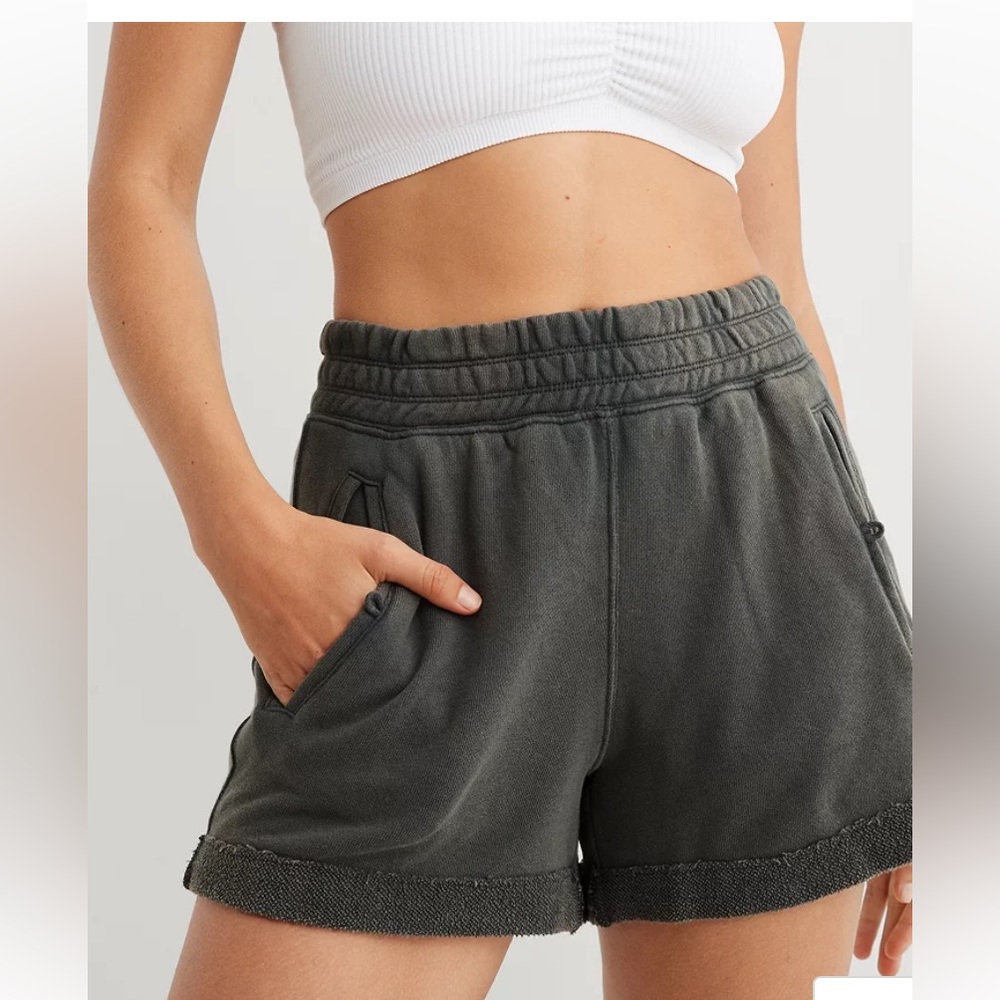 Aerie High Waist Chillax Fleece Shorts